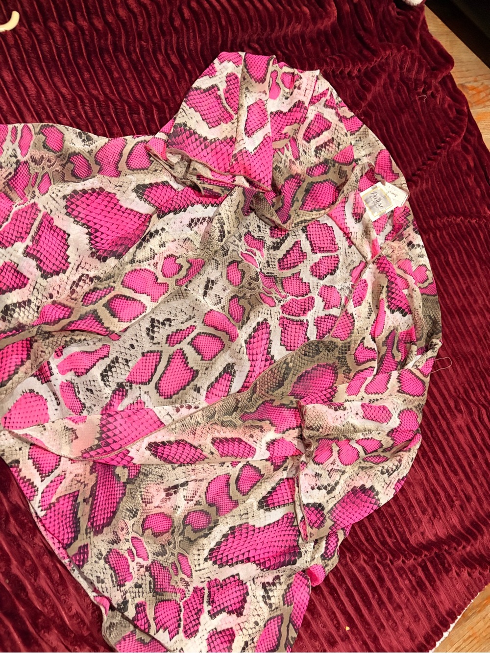Pink Snake-Print Cover up